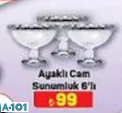 AYAKLI CAM SUNUMLUK 6'LI